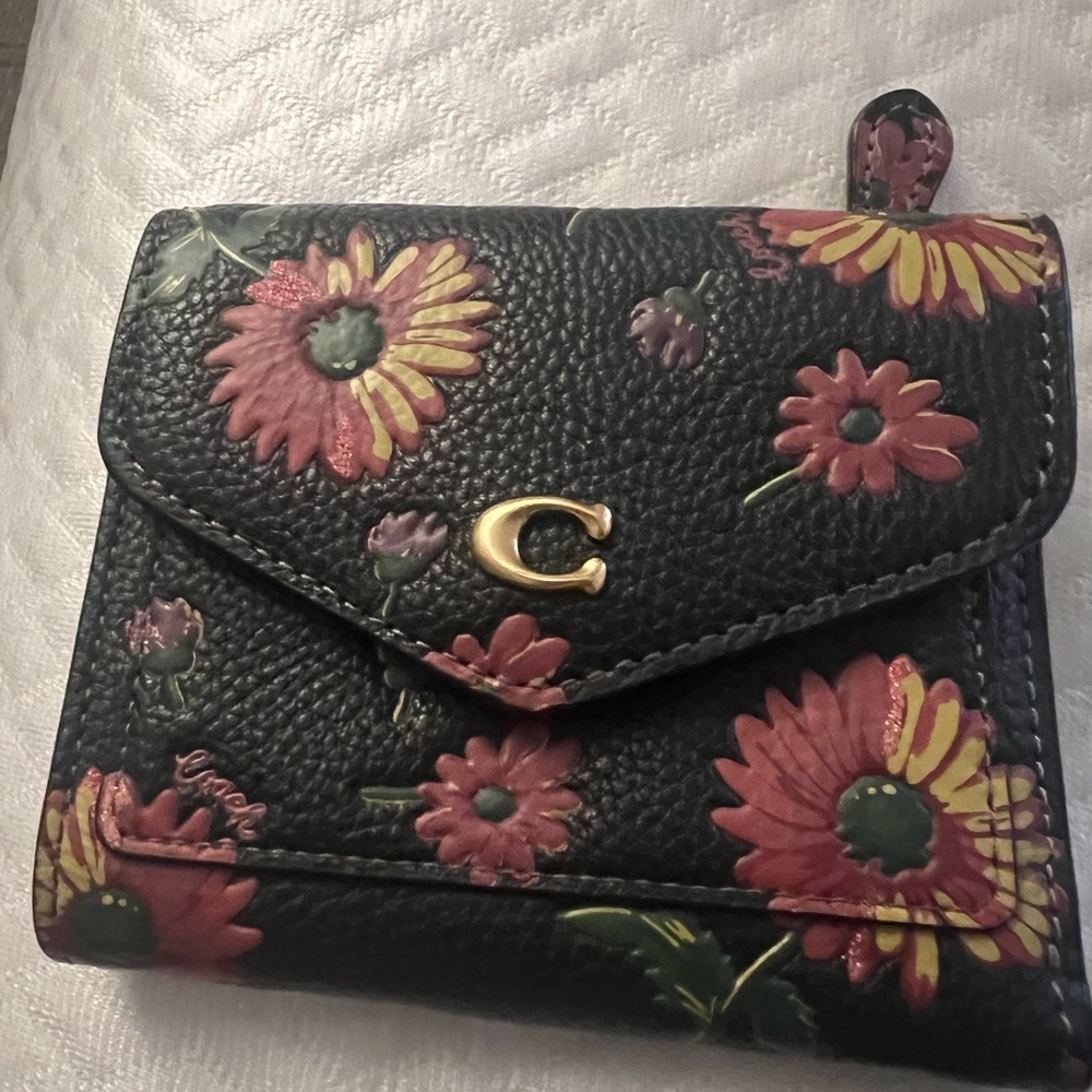 Coach Black Floral Print Women's Wallet